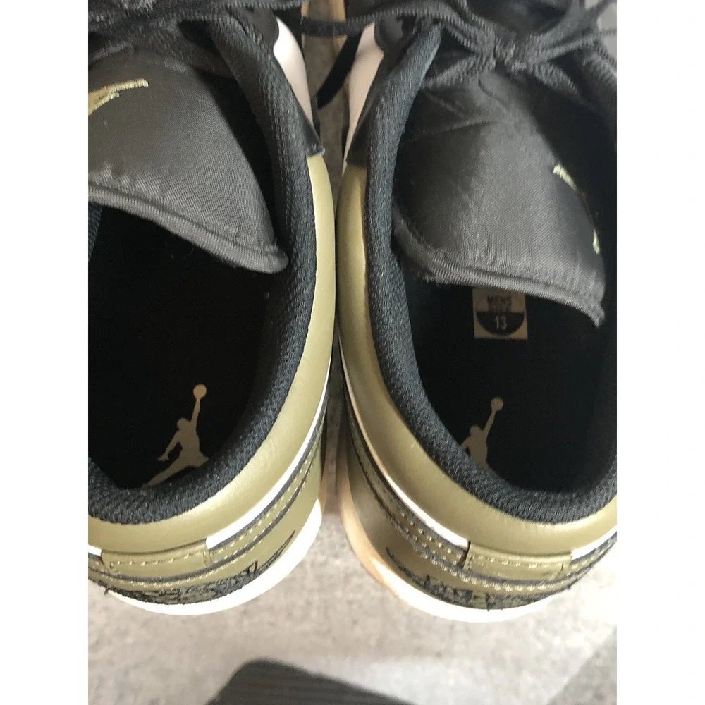 Nike Air Jordan Sneakers Mens 13 1 Low Black Toe Medium Olive 553558-092